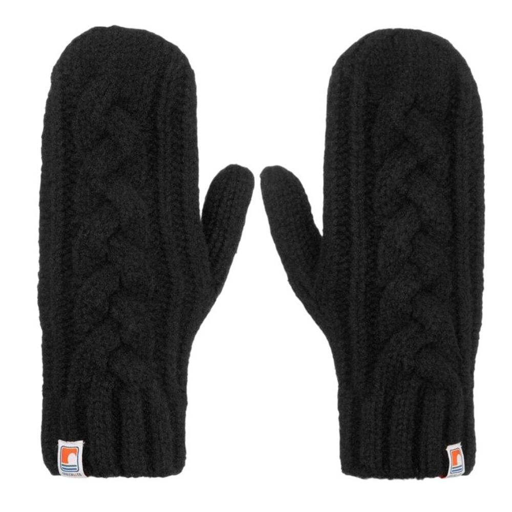SoulCal Unisex Adult Cable Knit Mittens / Black